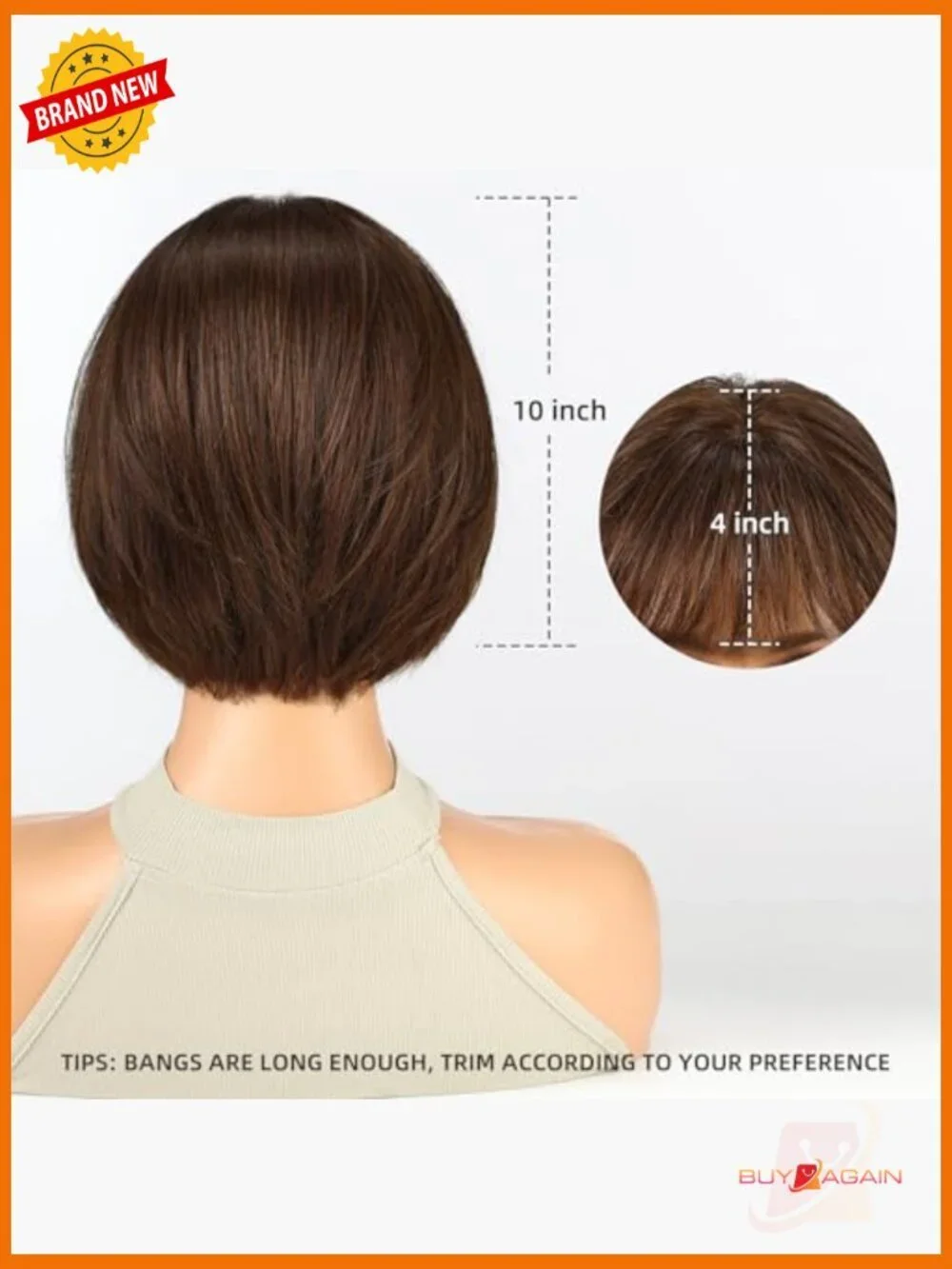 Short Bob Human Hair Wig with Bangs – Soft & Natural for Everyday Wear